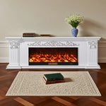 LIVARA 712 TV 3D Dual Cabinet Solid Flame Wood Frame, Options 12W/750-1500W, - Core Effect, Electric Fireplace White Remote Control, Low-Noise Design