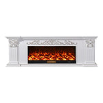 LIVARA 712 TV 3D Dual Cabinet Solid Flame Wood Frame, Options 12W/750-1500W, - Core Effect, Electric Fireplace White Remote Control, Low-Noise Design