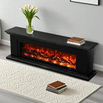 LIVARA 713 Flame TV Wood Effect, Options Fireplace 3D Electric Console Core Control, 12W/750-1500W - Remote Frame, Dual - Solid Black