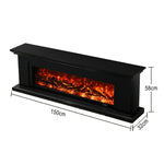 LIVARA 713 Flame TV Wood Effect, Options Fireplace 3D Electric Console Core Control, 12W/750-1500W - Remote Frame, Dual - Solid Black