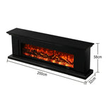 LIVARA 713 Flame TV Wood Effect, Options Fireplace 3D Electric Console Core Control, 12W/750-1500W - Remote Frame, Dual - Solid Black