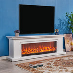 LIVARA 713 Fireplace Effect, - Core TV Solid Options Wood Electric Frame, Dual Flame 3D Control, Remote 12W/750-1500W Console - White