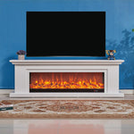 LIVARA 713 Fireplace Effect, - Core TV Solid Options Wood Electric Frame, Dual Flame 3D Control, Remote 12W/750-1500W Console - White