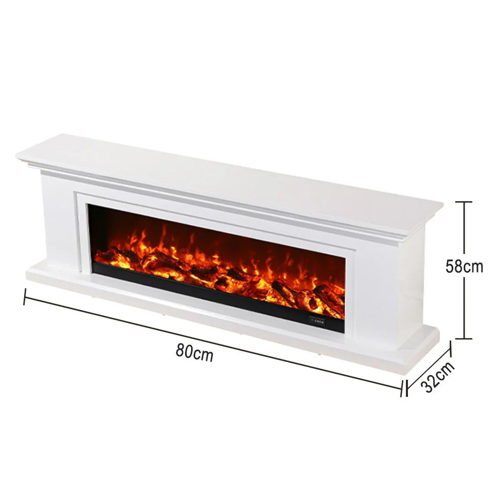 LIVARA 713 Fireplace Effect, - Core TV Solid Options Wood Electric Frame, Dual Flame 3D Control, Remote 12W/750-1500W Console - White