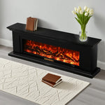 LIVARA 713 Flame TV Wood Effect, Options Fireplace 3D Electric Console Core Control, 12W/750-1500W - Remote Frame, Dual - Solid Black
