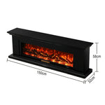 LIVARA 713 Flame TV Wood Effect, Options Fireplace 3D Electric Console Core Control, 12W/750-1500W - Remote Frame, Dual - Solid Black