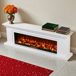 LIVARA 713 Fireplace Effect, - Core TV Solid Options Wood Electric Frame, Dual Flame 3D Control, Remote 12W/750-1500W Console - White