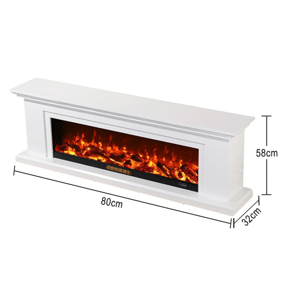 LIVARA 713 Fireplace Effect, - Core TV Solid Options Wood Electric Frame, Dual Flame 3D Control, Remote 12W/750-1500W Console - White