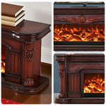 LIVARA 714 Core Fireplace 12W/750-1500W TV White Frame, Electric Solid - Flame Effect, Cabinet Wood Options Dual 3D - Brown