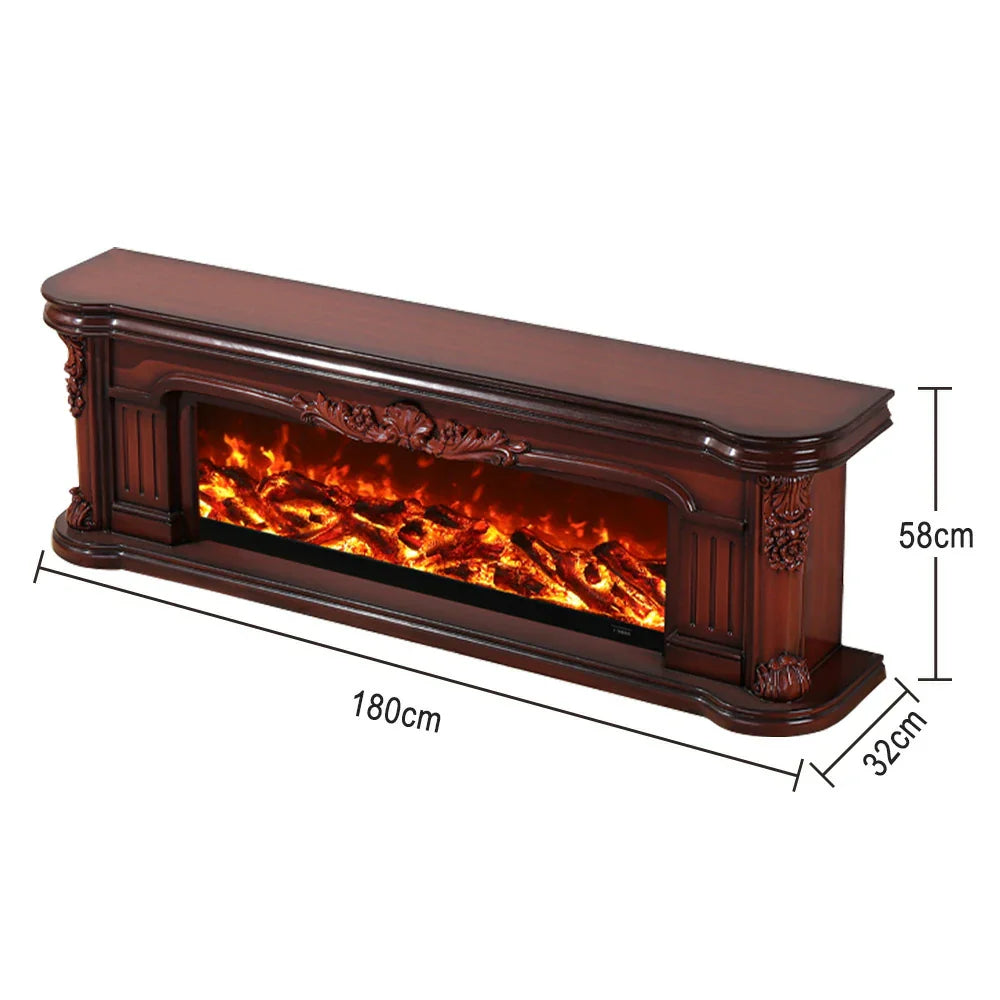 LIVARA 714 Core Fireplace 12W/750-1500W TV White Frame, Electric Solid - Flame Effect, Cabinet Wood Options Dual 3D - Brown