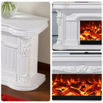 LIVARA 714 Flame TV 12W/750-1500W Electric 3D - Cabinet Effect, White Solid Core Fireplace Wood Dual - Options Frame, White