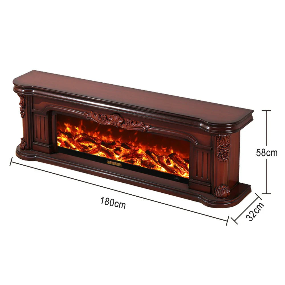 LIVARA 714 Core Fireplace 12W/750-1500W TV White Frame, Electric Solid - Flame Effect, Cabinet Wood Options Dual 3D - Brown