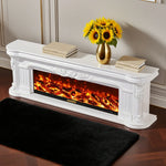 LIVARA 714 Flame TV 12W/750-1500W Electric 3D - Cabinet Effect, White Solid Core Fireplace Wood Dual - Options Frame, White