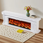 LIVARA 714 Flame TV 12W/750-1500W Electric 3D - Cabinet Effect, White Solid Core Fireplace Wood Dual - Options Frame, White