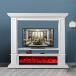 LIVARA 715 Electric Effect, Flame Frame, Cabinet Solid Fireplace 12W/750-1500W Core TV Options Control, White 3D Dual Wood 180cm Remote - White