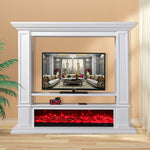 LIVARA 715 Electric Effect, Flame Frame, Cabinet Solid Fireplace 12W/750-1500W Core TV Options Control, White 3D Dual Wood 180cm Remote - White