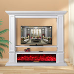 LIVARA 715 Electric Effect, Flame Frame, Cabinet Solid Fireplace 12W/750-1500W Core TV Options Control, White 3D Dual Wood 180cm Remote - White