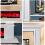 LIVARA 715 Electric Effect, Flame Frame, Cabinet Solid Fireplace 12W/750-1500W Core TV Options Control, White 3D Dual Wood 180cm Remote - White