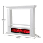 LIVARA 715 Electric Effect, Flame Frame, Cabinet Solid Fireplace 12W/750-1500W Core TV Options Control, White 3D Dual Wood 180cm Remote - White