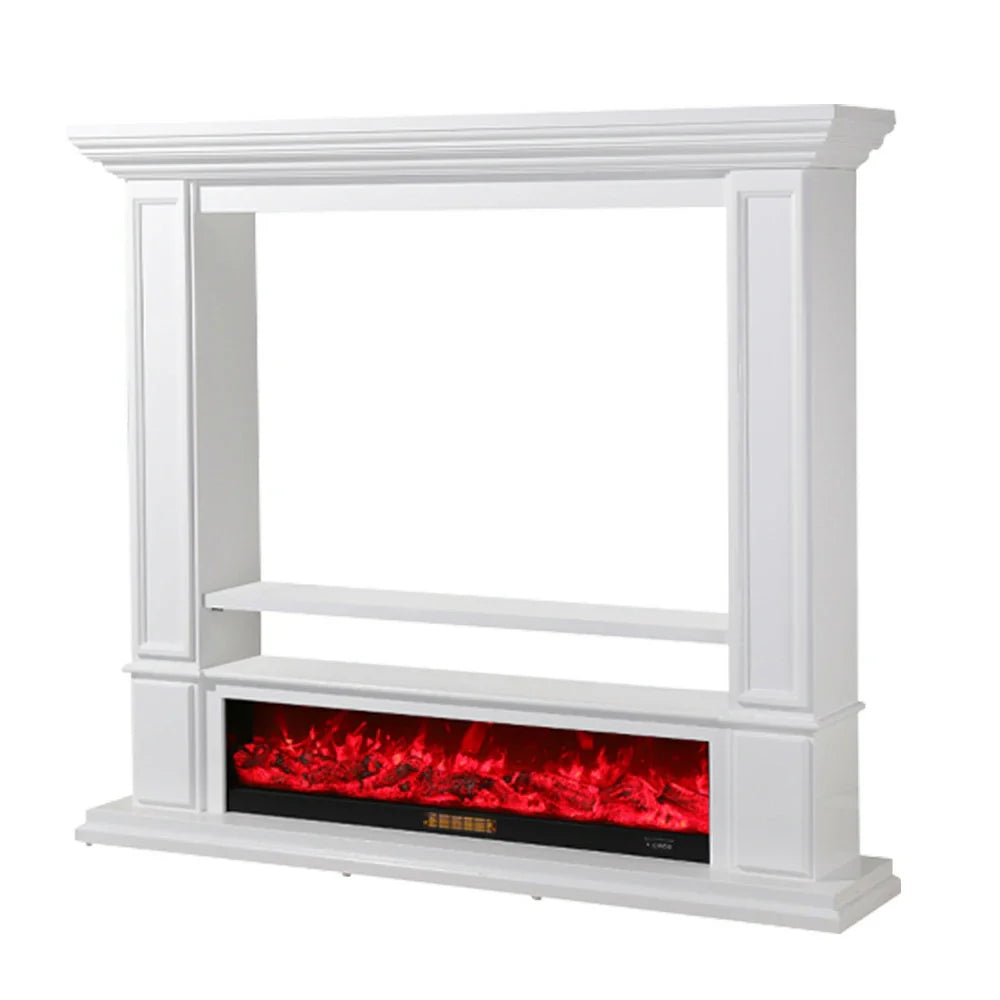 LIVARA 715 Electric Effect, Flame Frame, Cabinet Solid Fireplace 12W/750-1500W Core TV Options Control, White 3D Dual Wood 180cm Remote - White