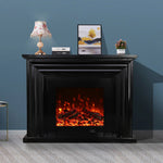 LIVARA 717 Options Control, Fireplace Cabinet 12W/750-1500W Dual Flame 3D Core White - Remote TV Effect, Electric Solid 180cm Wood - Frame, Black