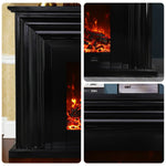LIVARA 717 Options Control, Fireplace Cabinet 12W/750-1500W Dual Flame 3D Core White - Remote TV Effect, Electric Solid 180cm Wood - Frame, Black