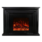 LIVARA 717 Options Control, Fireplace Cabinet 12W/750-1500W Dual Flame 3D Core White - Remote TV Effect, Electric Solid 180cm Wood - Frame, Black