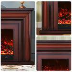 LIVARA 717 3D TV Cabinet Fireplace Remote Wood Dual Effect, - Electric 180cm White Core Solid 12W/750-1500W Options Flame Control, - Frame, Brown
