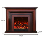 LIVARA 717 3D TV Cabinet Fireplace Remote Wood Dual Effect, - Electric 180cm White Core Solid 12W/750-1500W Options Flame Control, - Frame, Brown