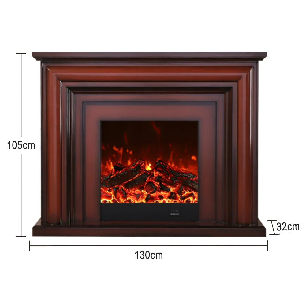 LIVARA 717 3D TV Cabinet Fireplace Remote Wood Dual Effect, - Electric 180cm White Core Solid 12W/750-1500W Options Flame Control, - Frame, Brown