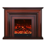 LIVARA 717 3D TV Cabinet Fireplace Remote Wood Dual Effect, - Electric 180cm White Core Solid 12W/750-1500W Options Flame Control, - Frame, Brown