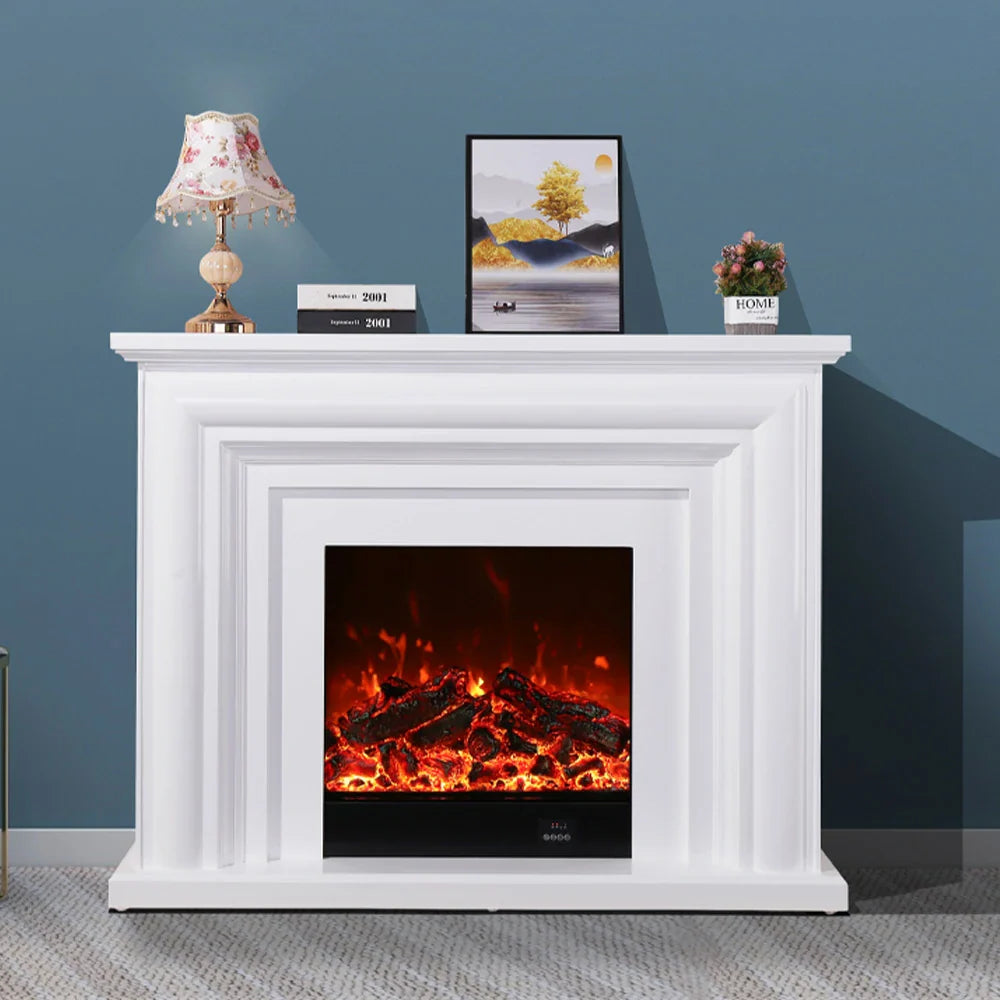 LIVARA 717 180cm - Remote Solid Dual White Cabinet 12W/750-1500W Frame, - Fireplace Flame Control, 3D Electric Options Effect, TV Wood Core White