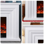 LIVARA 717 180cm - Remote Solid Dual White Cabinet 12W/750-1500W Frame, - Fireplace Flame Control, 3D Electric Options Effect, TV Wood Core White