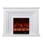 LIVARA 717 180cm - Remote Solid Dual White Cabinet 12W/750-1500W Frame, - Fireplace Flame Control, 3D Electric Options Effect, TV Wood Core White