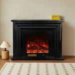 LIVARA 717 Options Control, Fireplace Cabinet 12W/750-1500W Dual Flame 3D Core White - Remote TV Effect, Electric Solid 180cm Wood - Frame, Black