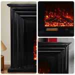 LIVARA 717 Options Control, Fireplace Cabinet 12W/750-1500W Dual Flame 3D Core White - Remote TV Effect, Electric Solid 180cm Wood - Frame, Black