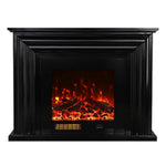 LIVARA 717 Options Control, Fireplace Cabinet 12W/750-1500W Dual Flame 3D Core White - Remote TV Effect, Electric Solid 180cm Wood - Frame, Black