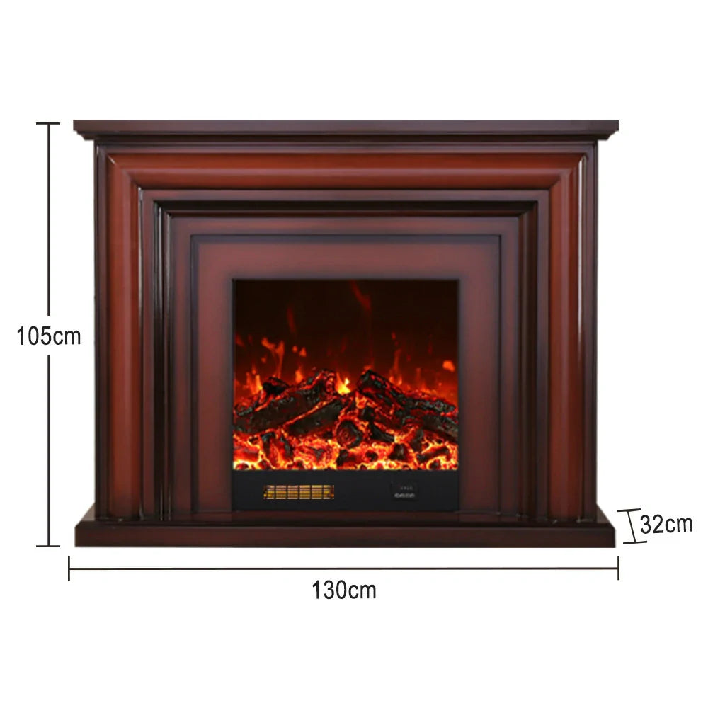 LIVARA 717 3D TV Cabinet Fireplace Remote Wood Dual Effect, - Electric 180cm White Core Solid 12W/750-1500W Options Flame Control, - Frame, Brown