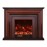 LIVARA 717 3D TV Cabinet Fireplace Remote Wood Dual Effect, - Electric 180cm White Core Solid 12W/750-1500W Options Flame Control, - Frame, Brown