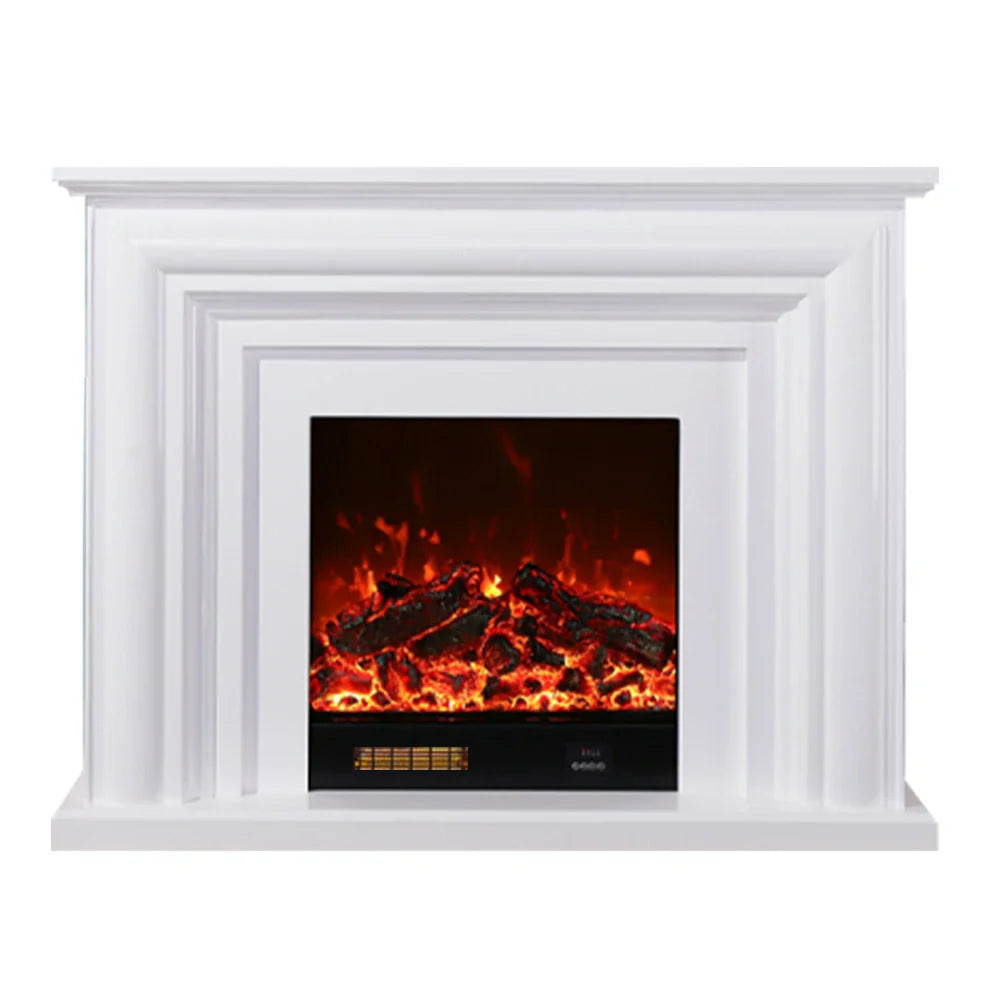 LIVARA 717 180cm - Remote Solid Dual White Cabinet 12W/750-1500W Frame, - Fireplace Flame Control, 3D Electric Options Effect, TV Wood Core White