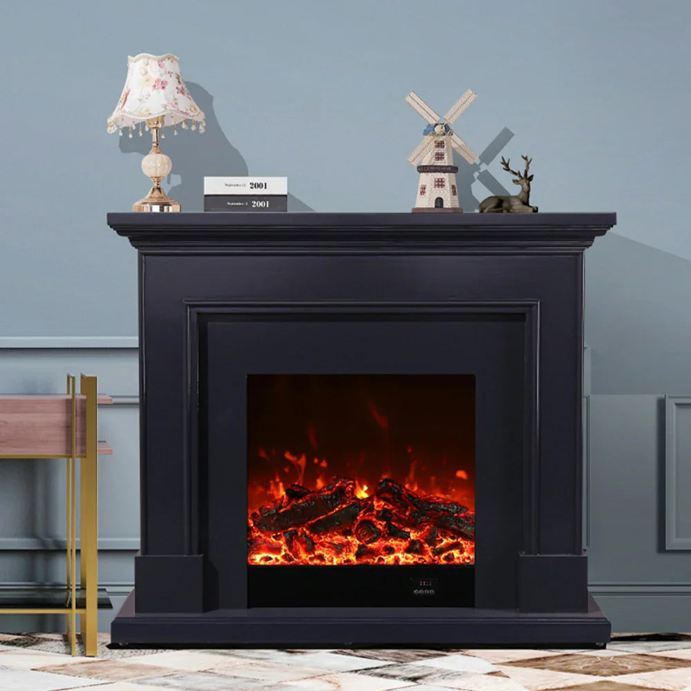 LIVARA 718 Remote 3D Control, Flame 180cm Frame, TV Effect, Core - Wood Electric Options Fireplace Cabinet White - 12W/750-1500W Dual Solid Black