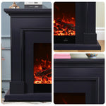LIVARA 718 Remote 3D Control, Flame 180cm Frame, TV Effect, Core - Wood Electric Options Fireplace Cabinet White - 12W/750-1500W Dual Solid Black