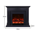 LIVARA 718 Remote 3D Control, Flame 180cm Frame, TV Effect, Core - Wood Electric Options Fireplace Cabinet White - 12W/750-1500W Dual Solid Black