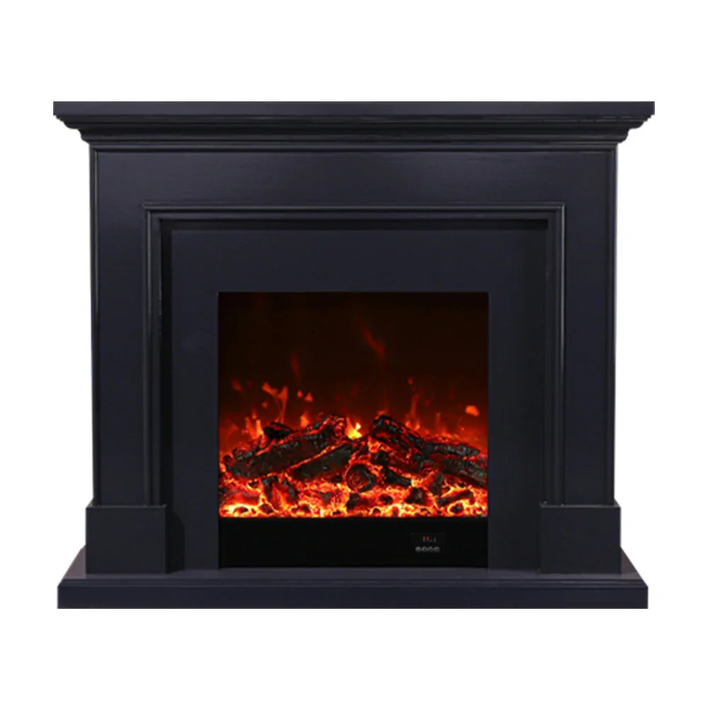 LIVARA 718 Remote 3D Control, Flame 180cm Frame, TV Effect, Core - Wood Electric Options Fireplace Cabinet White - 12W/750-1500W Dual Solid Black