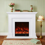 LIVARA 718 Cabinet Options Control, Fireplace 180cm Frame, 3D Core 12W/750-1500W Flame Dual - Solid Electric Effect, White Wood Remote TV - White