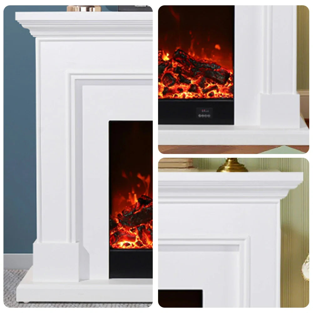 LIVARA 718 Cabinet Options Control, Fireplace 180cm Frame, 3D Core 12W/750-1500W Flame Dual - Solid Electric Effect, White Wood Remote TV - White