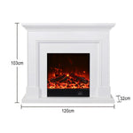 LIVARA 718 Cabinet Options Control, Fireplace 180cm Frame, 3D Core 12W/750-1500W Flame Dual - Solid Electric Effect, White Wood Remote TV - White
