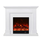 LIVARA 718 Cabinet Options Control, Fireplace 180cm Frame, 3D Core 12W/750-1500W Flame Dual - Solid Electric Effect, White Wood Remote TV - White