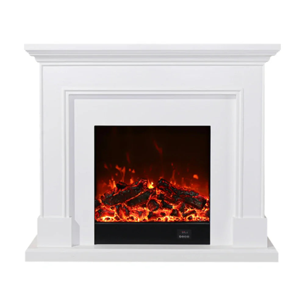 LIVARA 718 Cabinet Options Control, Fireplace 180cm Frame, 3D Core 12W/750-1500W Flame Dual - Solid Electric Effect, White Wood Remote TV - White