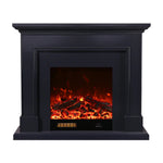 LIVARA 718 Remote 3D Control, Flame 180cm Frame, TV Effect, Core - Wood Electric Options Fireplace Cabinet White - 12W/750-1500W Dual Solid Black
